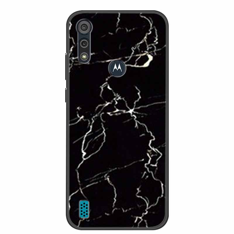 Phone Case for Motorola Moto E6i / E6s 2020 Shockproof Soft Silicone TPU Back Cover for Moto E6s 2020 E 6S 6i Cases Marble Print