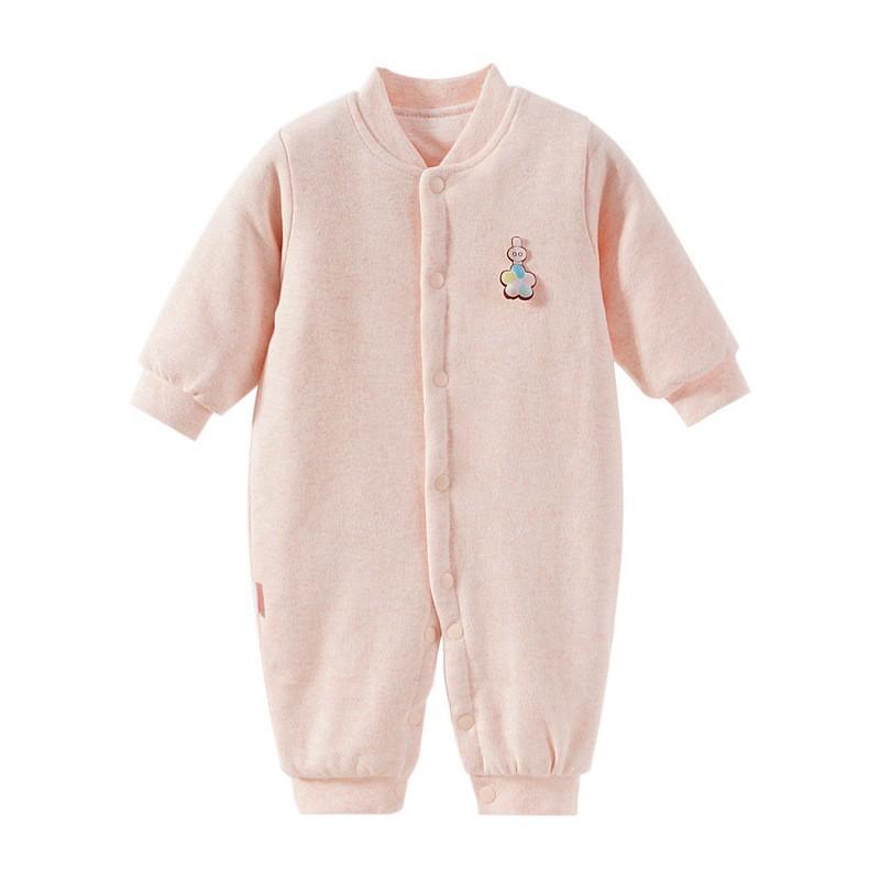 Frühlings- & Herbst-Baby-Baumwoll-Strampler: Gesteppter Samt, Langärmlig, Dünner Einteiler für Neugeborene