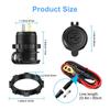 Car USB Charger Socket Metal 60W Car Charger 12V 24V USB Outlet PD USB-C & Two QC3.0 Ports Touch Switch for Boat Marine