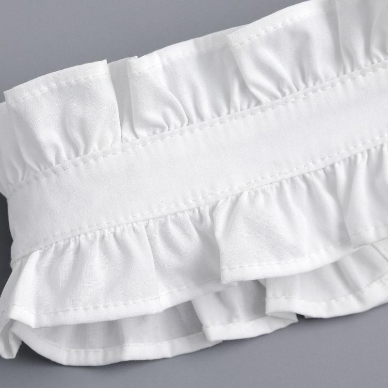 Damen Elegant Plissiert Gerüscht Falscher Kragen Abnehmbare Bluse Stehkragen Halsband Halskrause Choker Bekleidungsaccessoire