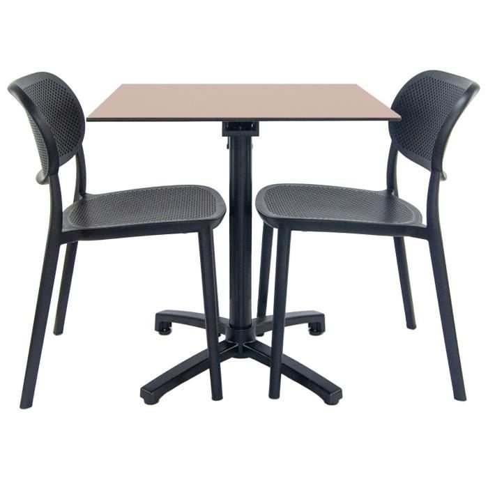 Table de jardin - Marque - Pliable - Aluminium - 70x70 cm - Beige
