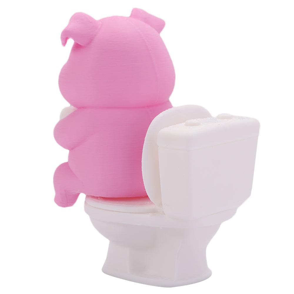 Cartoon Pig Figurine 3D Printed Toilet Pig Decoration Pig Desktop Ornaments  Home Office