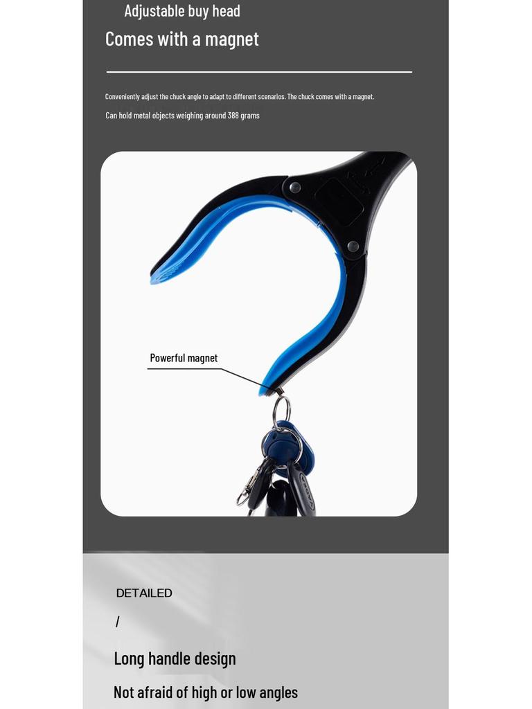 Foldable Long-Handled Aluminum Trash Picker for School Children