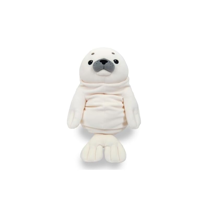 Shinada Global Mochi Series Mochi Seal White (Large) 22 x 22 x 30cm Plush Seal Animal MOAZ-0350W