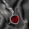 Blue Red TITANIC Heart of the Ocean Necklaces for Women Romantic Crystal Chain Pendant Necklaces Valentine's Day Zircon Gift