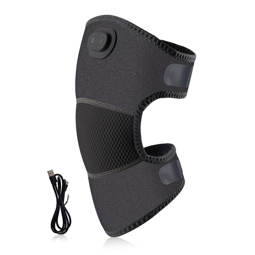 Foreverlily Heated Knee Massager Eletric Vibration Leg Joint Shoulder Elbow Support Warming Massage Device with Adjustable Strap