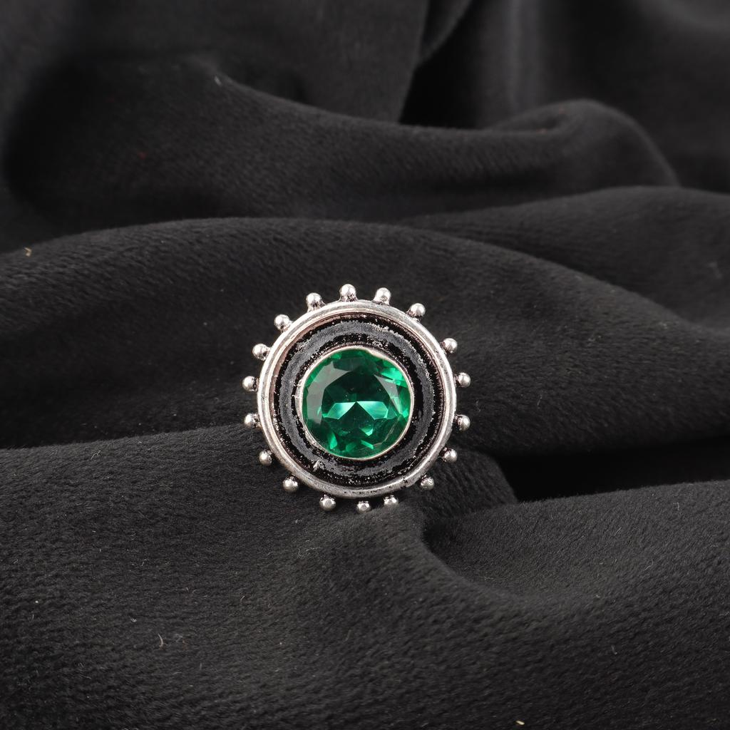 Green Emerald Gemstone Ring, Handmade Jewelry, 925 Solid Sterling Silver Ring, Attractive Jewelry Ring For Wedding Gift