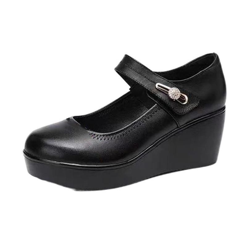 Round Toe Women's Shoes Casual Shoes Versatile Fashion High Heels Slope Heel Ladies Pumps Mujer Zapatos