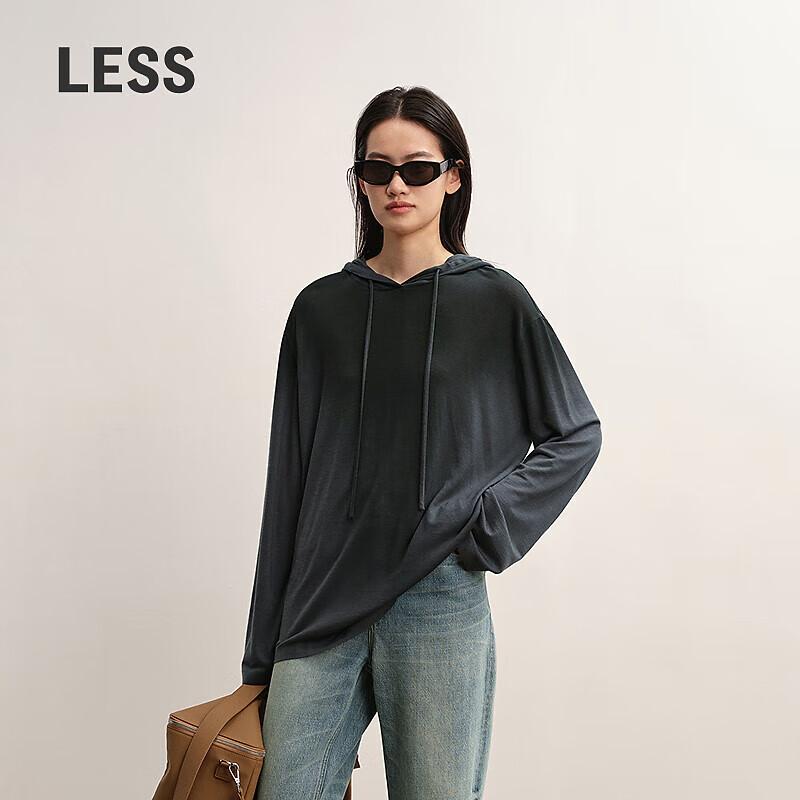 Less 2025 Autumn H-Shaped Hooded Long Sleeve T-Shirt