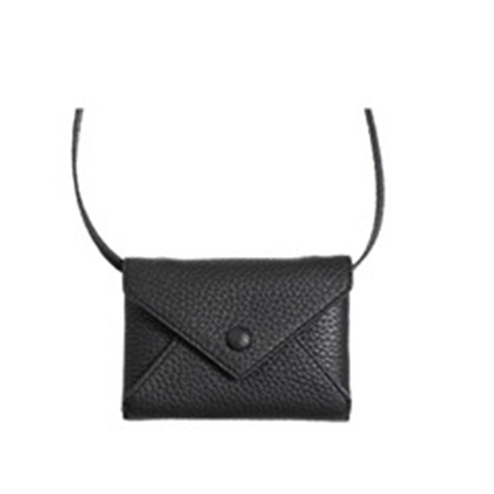 New PU Leather Shoulder Bag Solid Color Multifunctional Waist Bag Durable Mini Bag Necklace