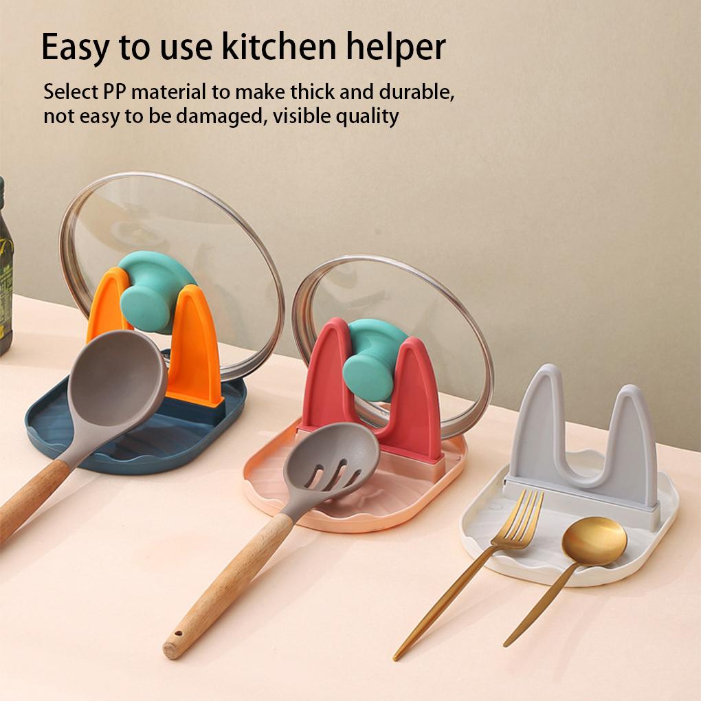Pot Lid Holder Reusable Countertop Organization Spatula Rack Shelf Washable Storage Kitchenware Counter Rest Organizer