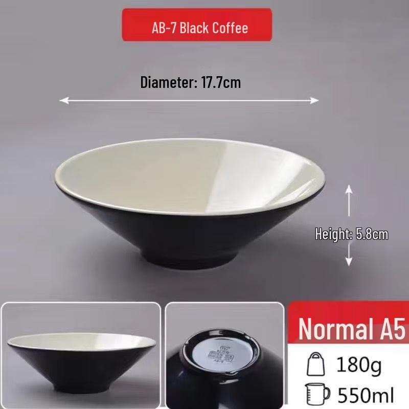 He Er Li Commercial Melamine Dual-Color Ramen & Soup Bowls (10-Pack)