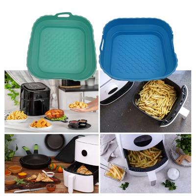 Revêtements en silicone pour friteuse à air Carrés Revêtements pour friteuse à air Réutilisables Pots en silicone pour friteuse à air Revêtement pour four Plaque de cuisson Friteuse à air