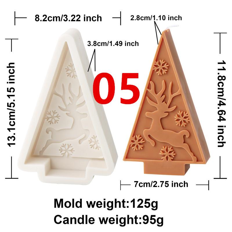 Minimalist Triangle Christmas Tree Silicone Candle Mold DIY Snowflake Elk Designs Soap Candles Gypsum Christmas Home Ornament