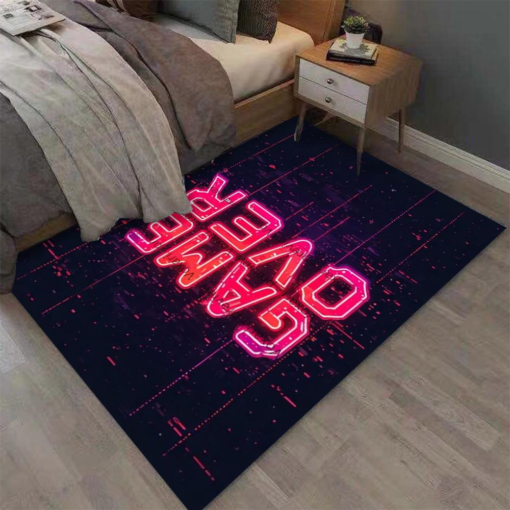 Alfombra de área Alfombra Alfombra de dibujos animados Gamer Juego Gamepad para Sala de estar Dormitorio infantil Sofá Cocina Felpudo Decoración Niño Antideslizante Alfombra de piso
