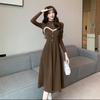 2025 Autumn/Winter Corduroy Camisole Dress with Sweater Layer: Sweet Mid-Length