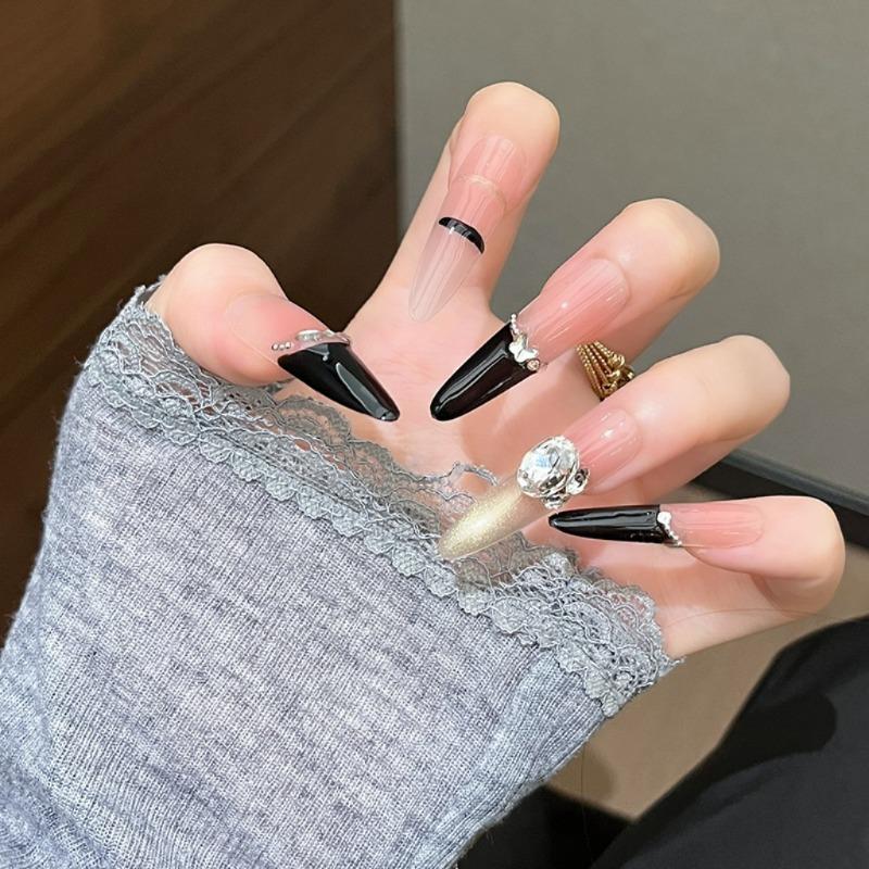 Cat's Eye Wearing Nail Pure Hand-made Nail Piece Fake Nail Wearing Nail Piece Advanced Sense Thin Dog Long