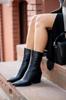 Women's Modern Stylish Fashion Gathered Detailed High Heel Boots Black