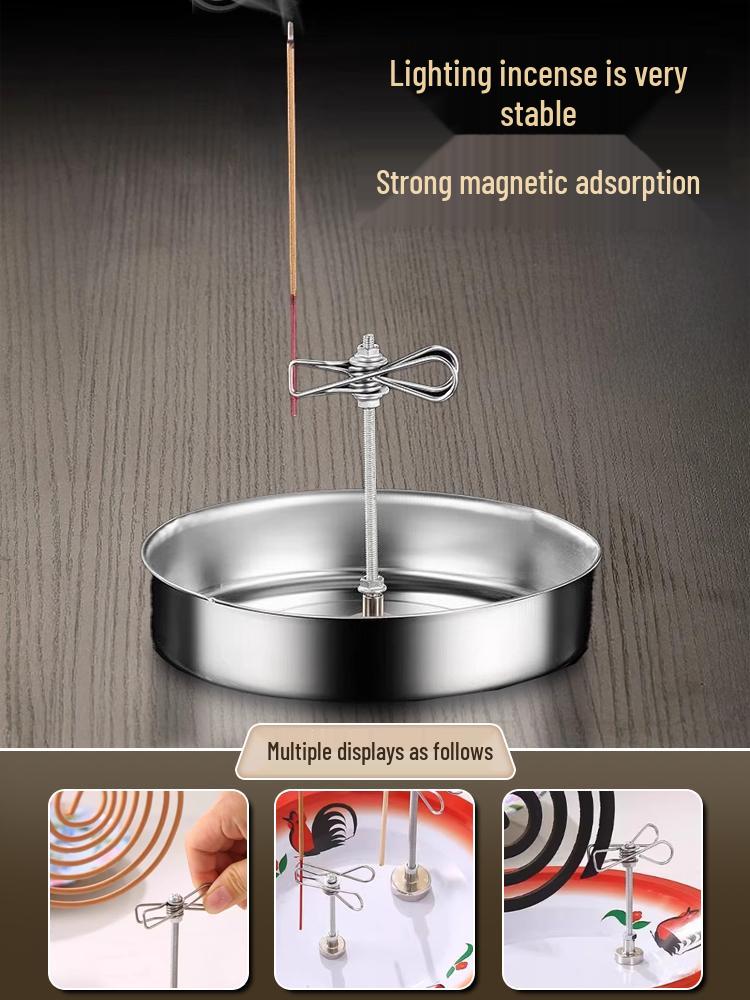 

Magnetic Mosquito Coil & Incense Holder - Portable Clip for Indoor/Outdoor Use Strong Magnet [2 pcs] Instant Use