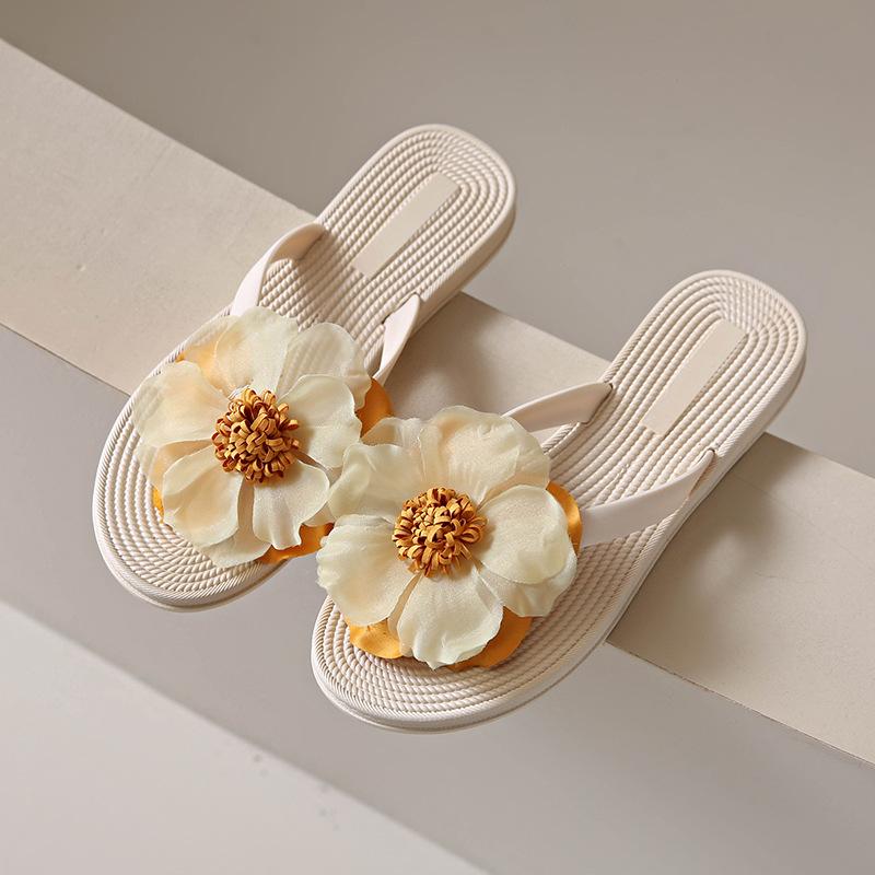 

Нишевые шлепанцы в сказочном стиле, женские модные плоские пляжные шлепанцы 39/40 бежевый