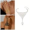 Rhinestone Tassel Ethnic Dance Accessory Multi Layer Hollow Geometric Pendant  Wedding