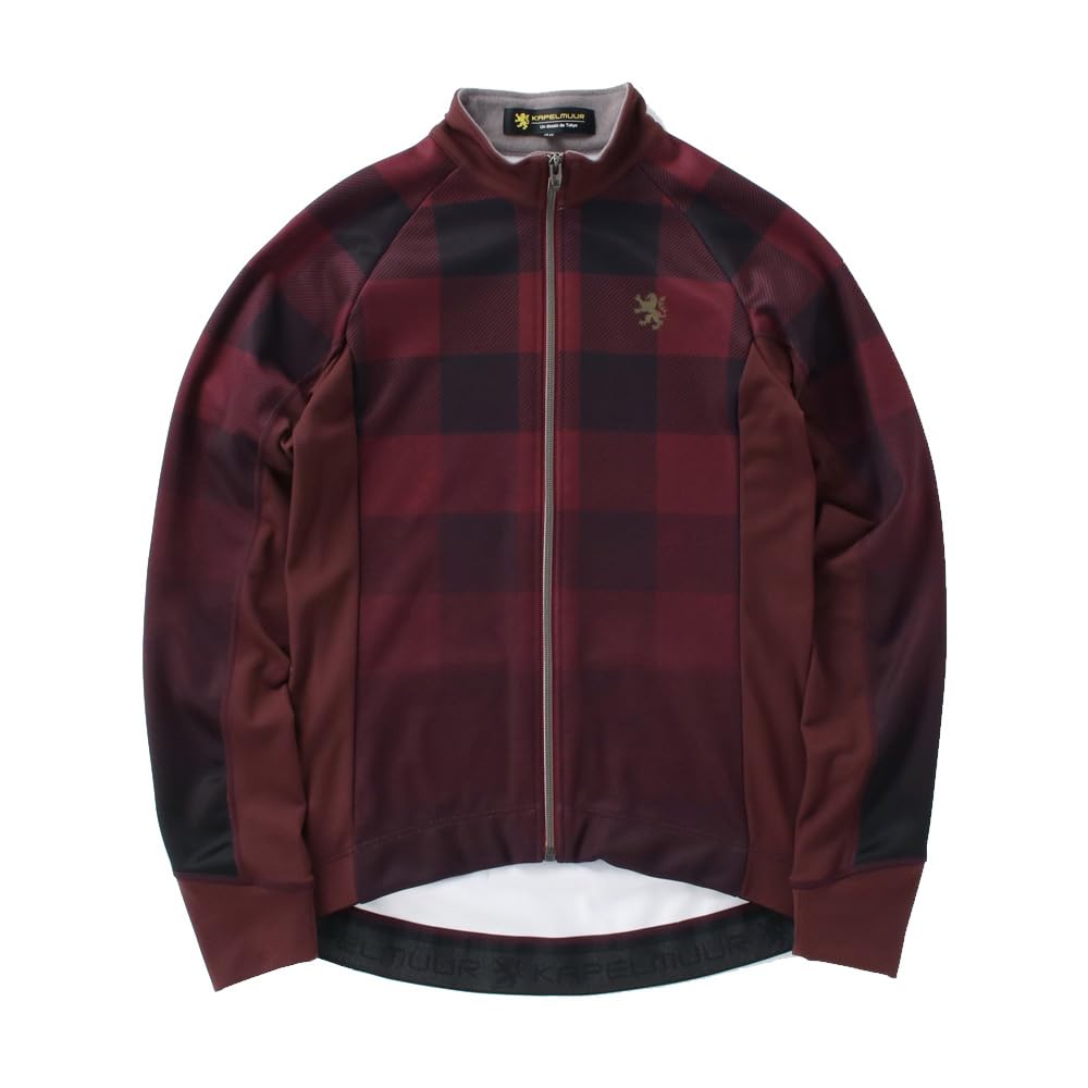 Kapelmuur Thermal Cycling Buffalo Size 38 Women's Jacket, Fall/Winter (5°C-15°C), Check, Fleece-Lined, 2-Way Stretch, Burgundy,