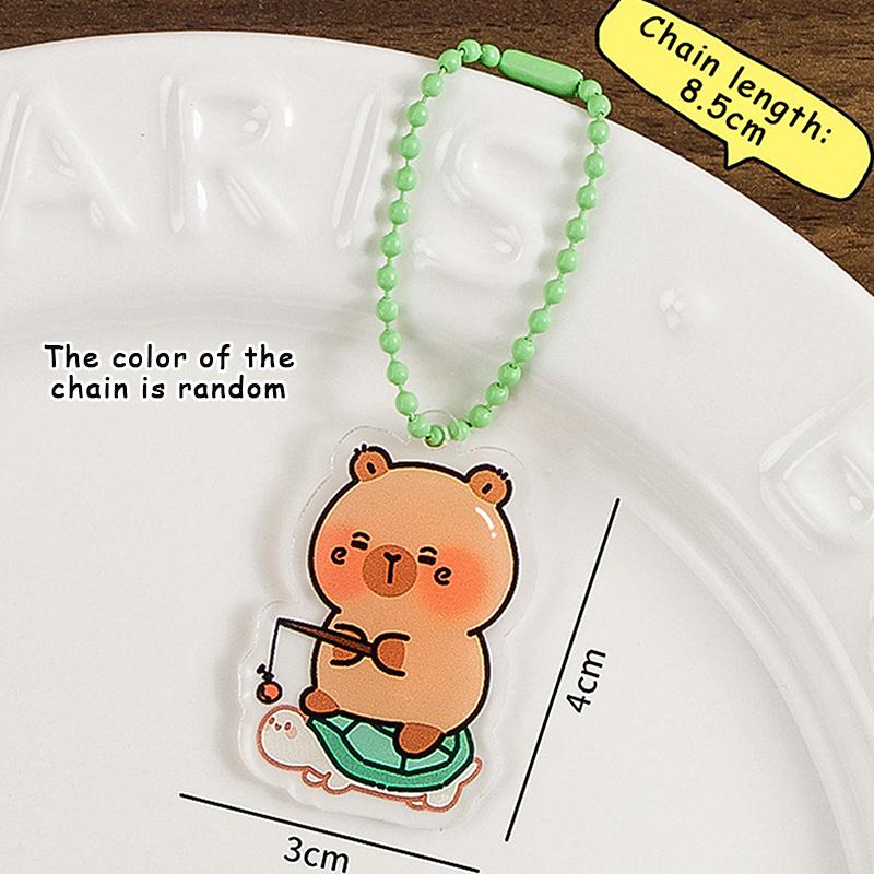 Funny Cartoon Capybara Keychain Creative Cute Capybara Pendant  Simple Backpack Decoration Accessories Birthday Gifts