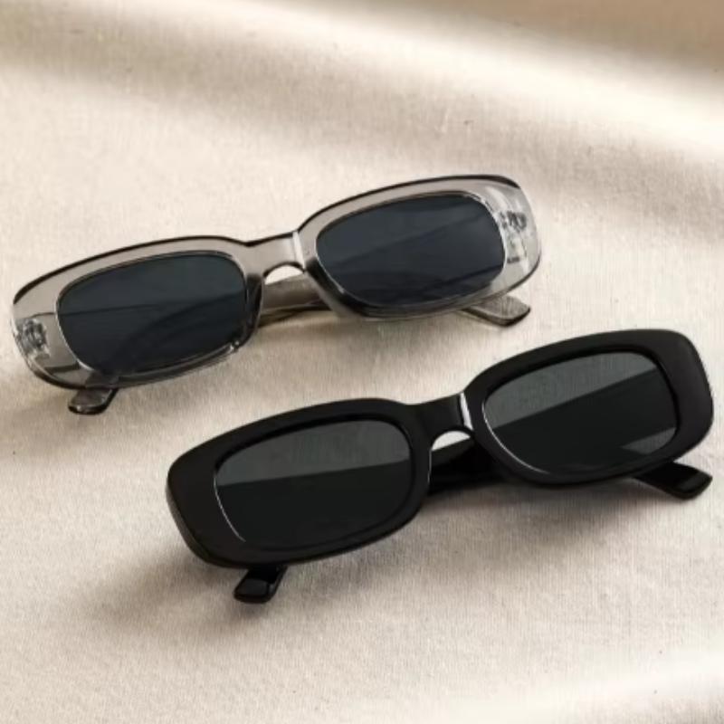 Protective Glasses 2pcs/set Rectangle Frame Sunglasses For Women Men Candy Color Y2K Fashion Sun Glasses Vintage Outdoor Eyewear