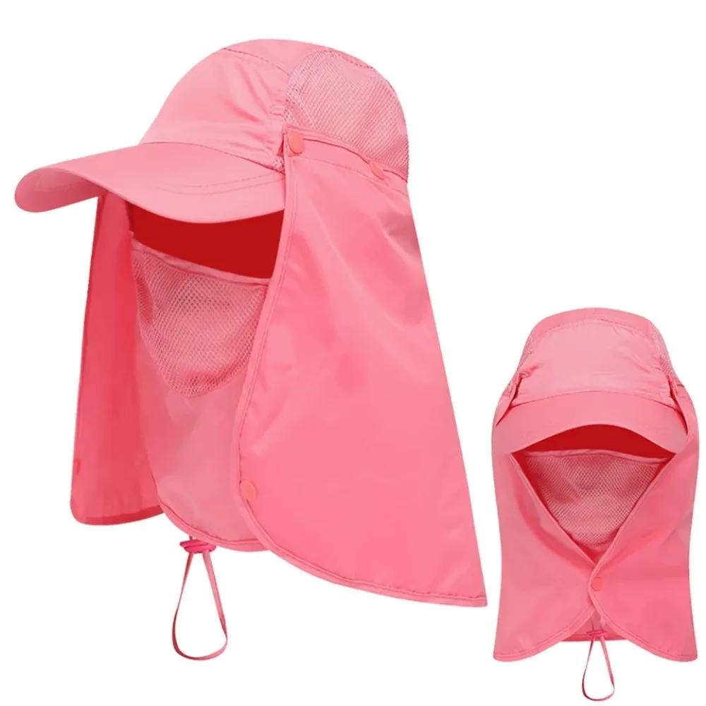 Outdoor UV Sun Protection Summer Fishing Sun Hat Breathable Neck Face Sunshade Hat Adjustable Fisherman Cap