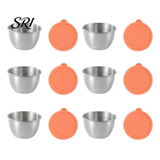 Travel Condiment Container Salad Dressing 1.6oz Leakproof Airtight Dip with Lids Reusable Lunch Box Sauce Holder Stainless Steel Cups for Boxes