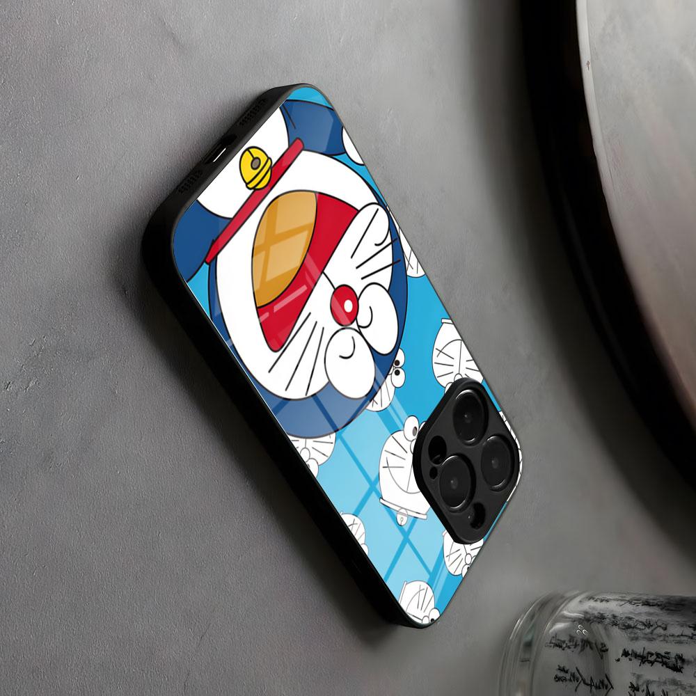 Doraemon Phone Case Glass For IPhone17 Air 16 15 17 14 Pro Max 13 12 11 X Wholesale And XS XR Plus For Samsung S 25 24 23 22