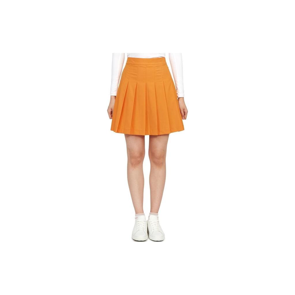 J.Lindeberg Solid Color High-Waisted Side Zipper Loose Pleated Skirt Women skirts Orange GWSD07818-I068