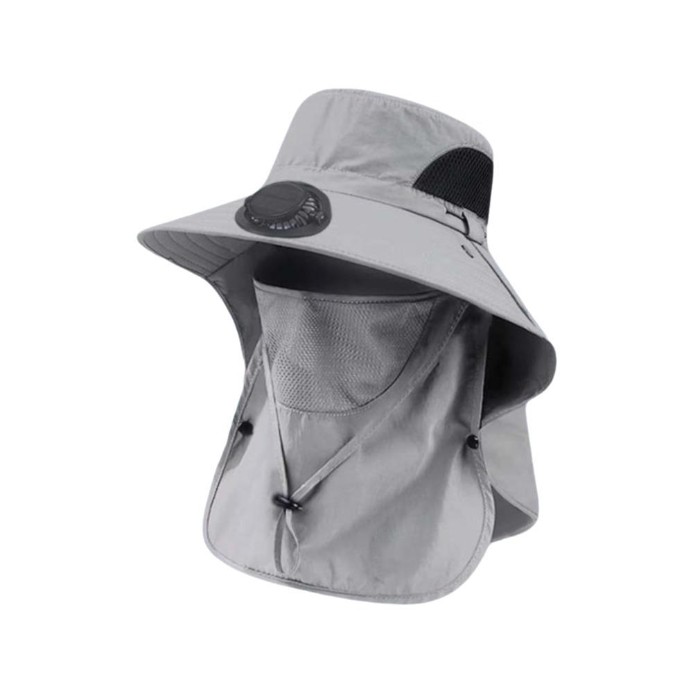 Long-lasting Fishing Sun Shading Cap Portable Wide Brim Fan Hat for 3.7V/300mAh Gardening