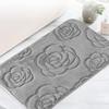 Machine Washable Rose Pattern Floor Mat Square Non-Slip Mat Coral Velvet Carpet  Bathroom