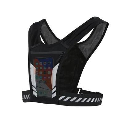 Reflektierende Laufweste Rucksack Leichte Sport Joggingtasche für Männer Frauen mit Handy Kartenfächern