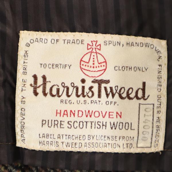 Harris Tweed 70-talls vintage skreddersydd jakke Brun Dame Brukt