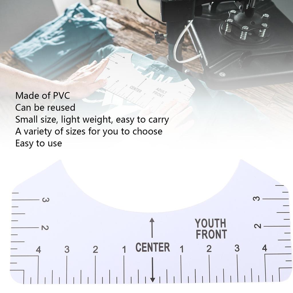 9 Stück T-Shirt Ausrichtungswerkzeug DIY V-Ausschnitt Lineal PVC Hemd Maßband für Erwachsene Jugendliche Kleinkinder Säuglinge