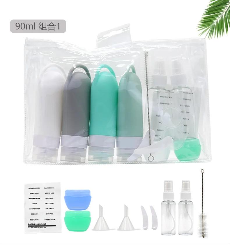 Soft Silicone Refillable Bottles Set Lotion Shampoo Squeeze Tube Container Empty Bottle Travel Botttle Beauty Makeup Tools