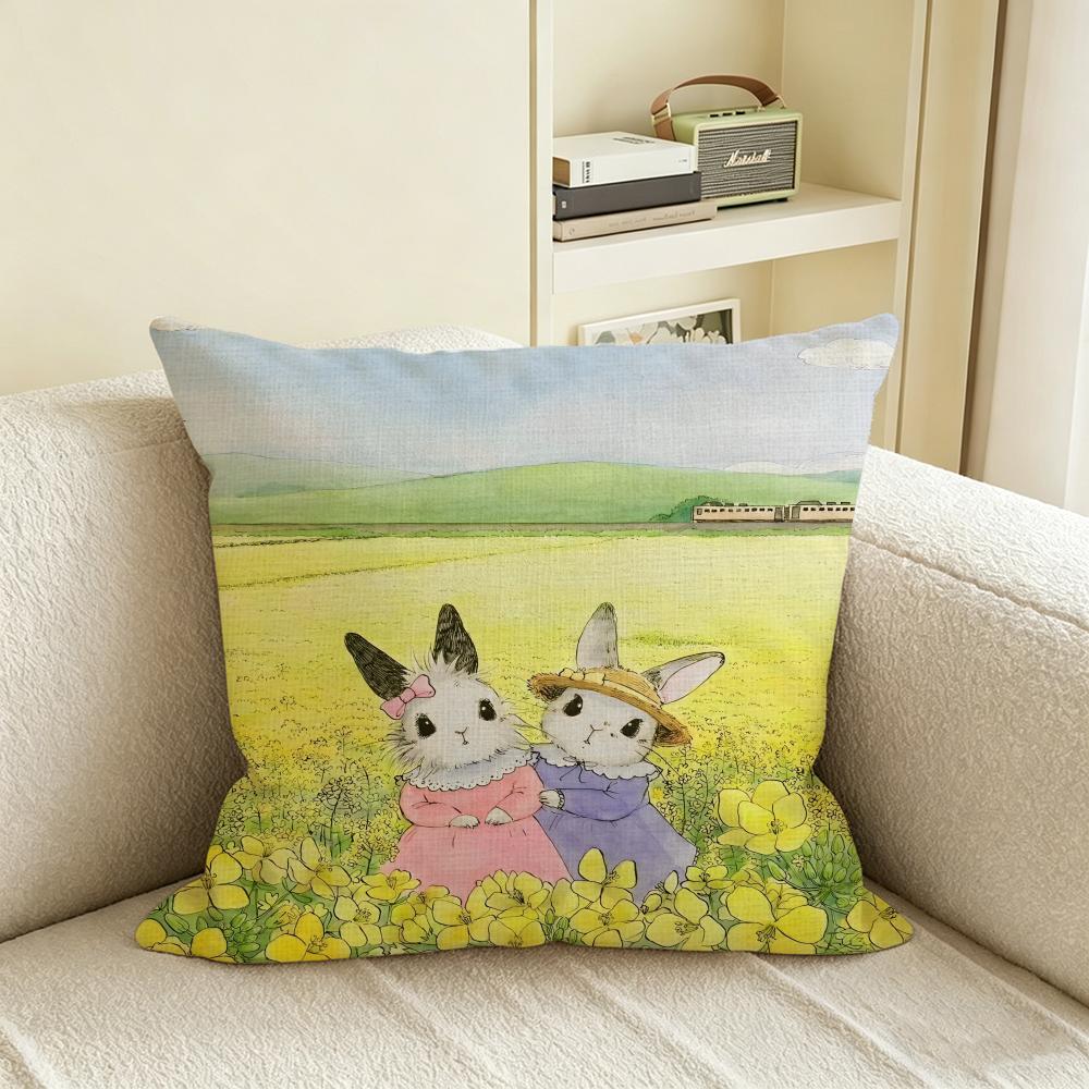 L-Longlegsart Cushion Cover Natural Linen Pillowcase Set, All-In-One Decor For Sofa, Bedroom & Chair