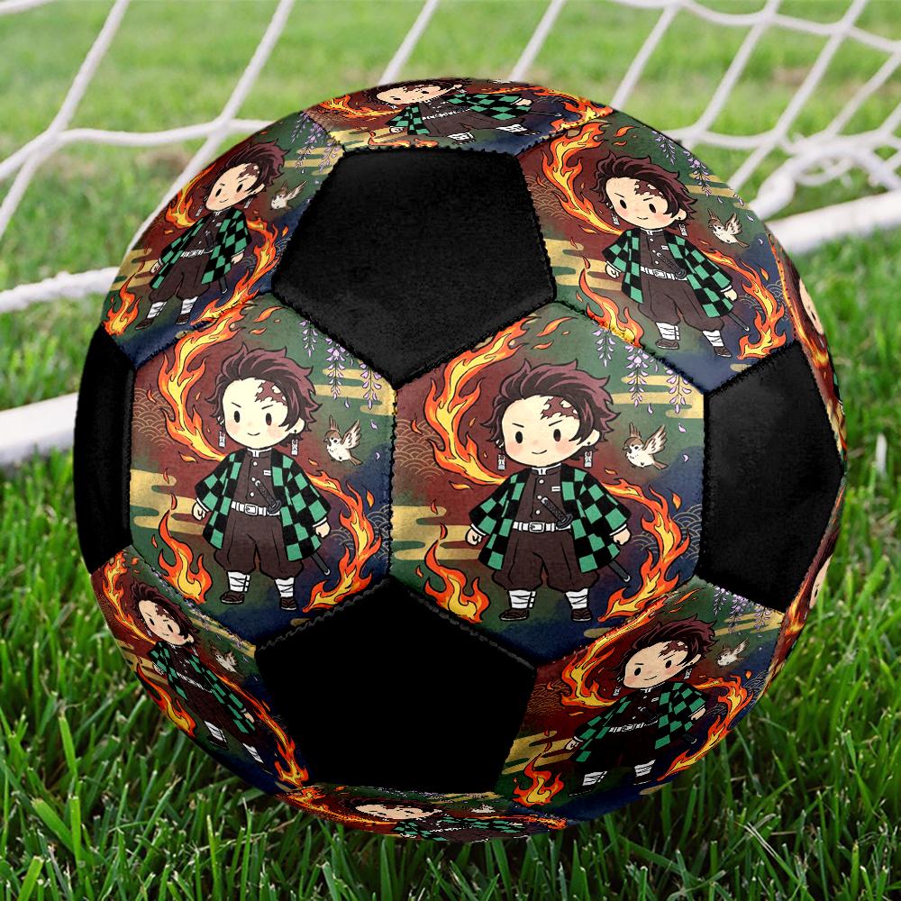 Soccer Ball Colorful Machine Stitched PVC Size 5 Team Training Competition Ready Durable High-Bounce Cool Sports Gift