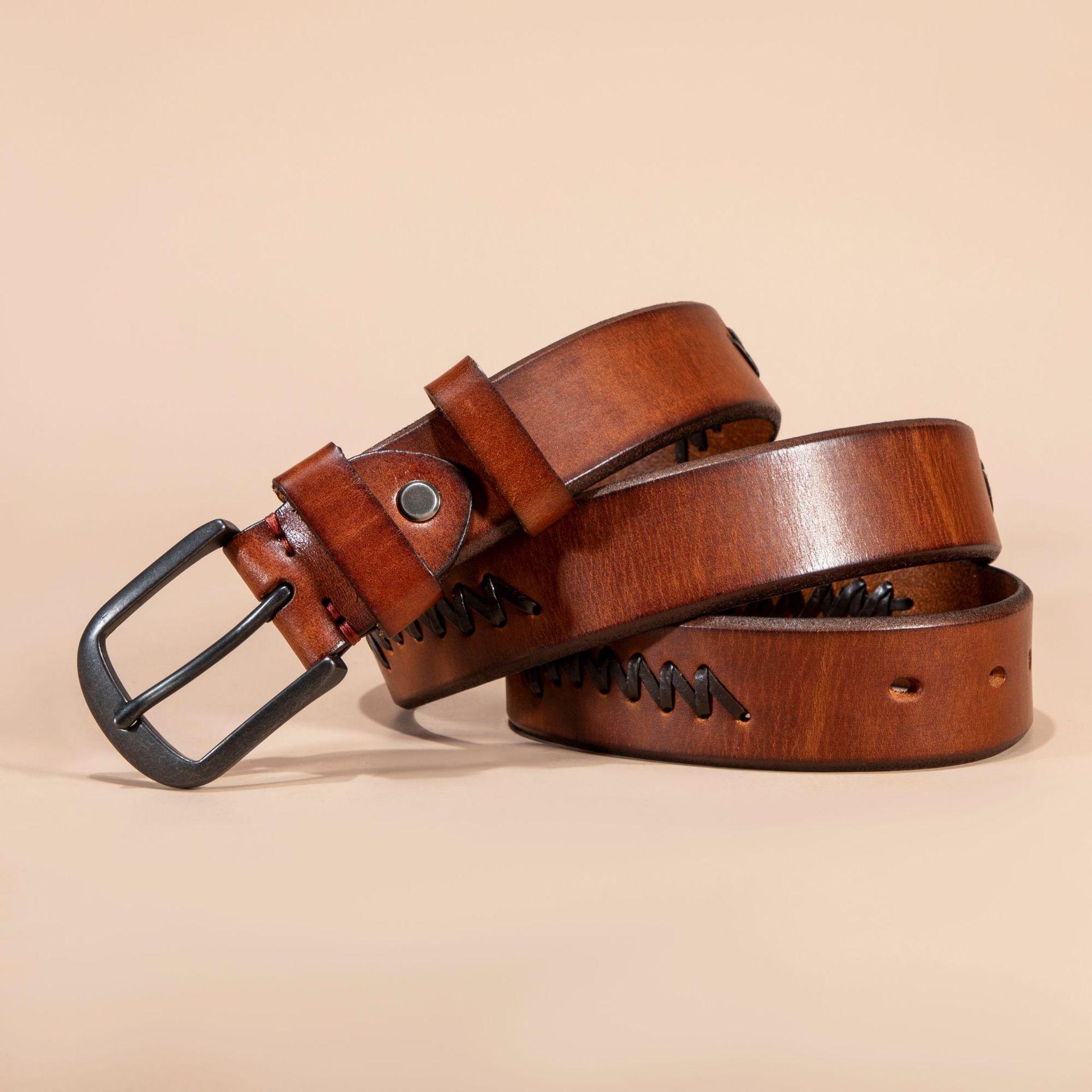 

Ремень ручной работы из натуральной коровьей кожи в стиле ретро, мужской ремень из натуральной коровьей кожи для мужчин 110cm-130cm верблюд