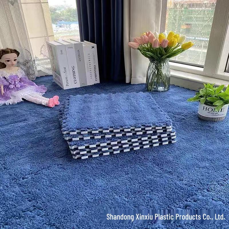 Plush Puzzle Rug: Thickened, Removable, Cold-Insulating Floor Mat for Living Room, Bedroom, or Bedside