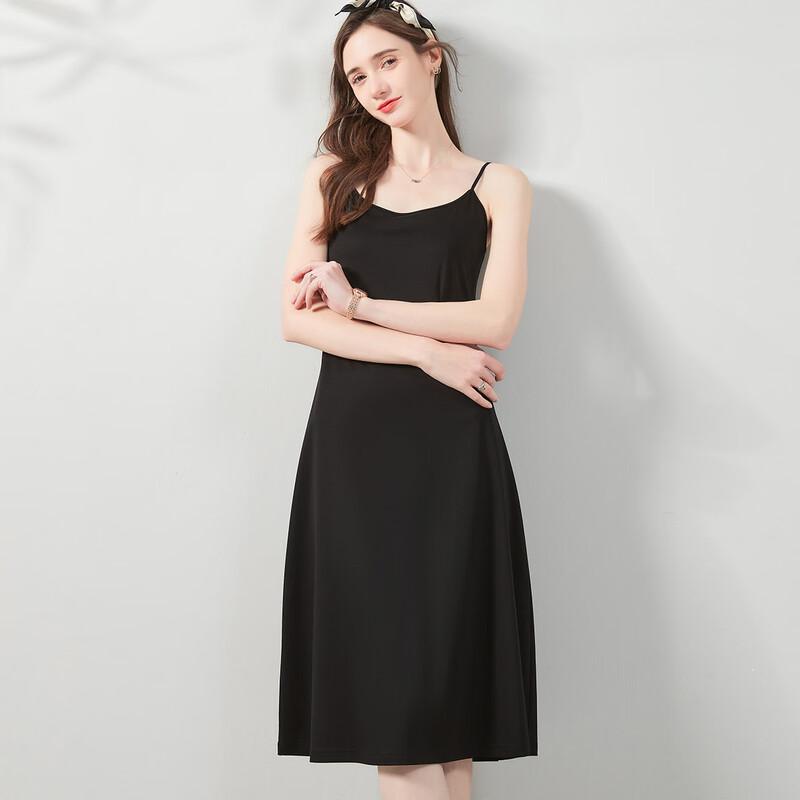 Snowforte Silk Blend Flowy A-Line Cami Dress L чёрный
