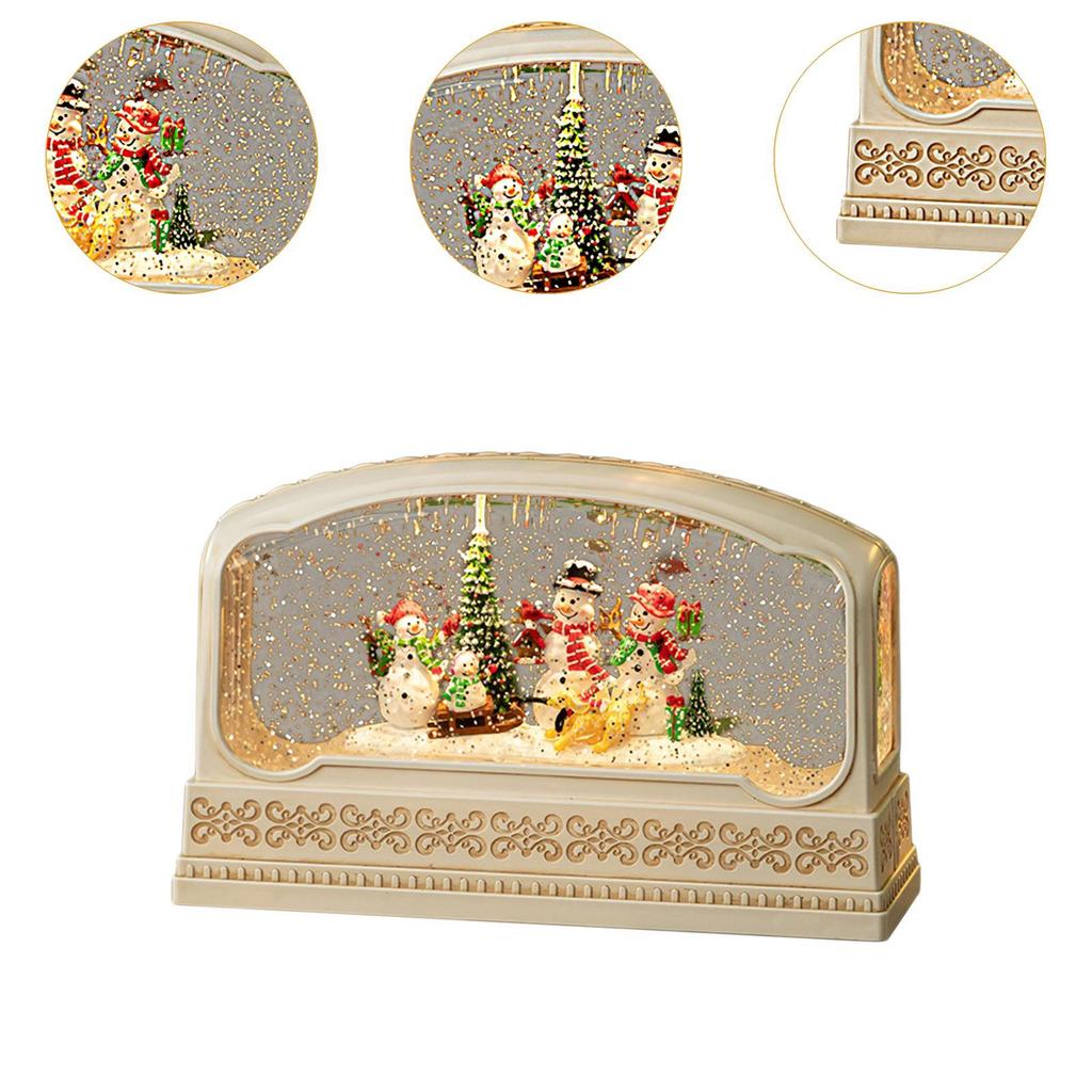 Lighted Christmas Snow Globe Tabletop Ornament Music Box Decorative Xmas Decor