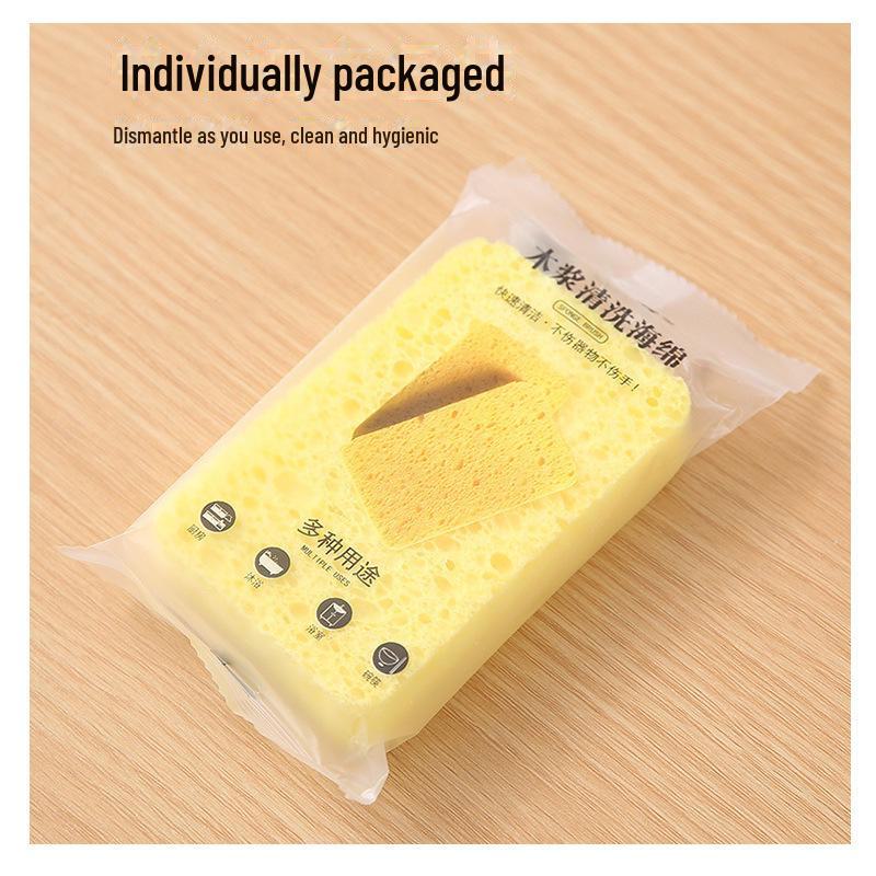 Thickened Wood Pulp Kitchen Cleaning Sponge - Absorbent, Eco-Friendly Dishwashing Pad