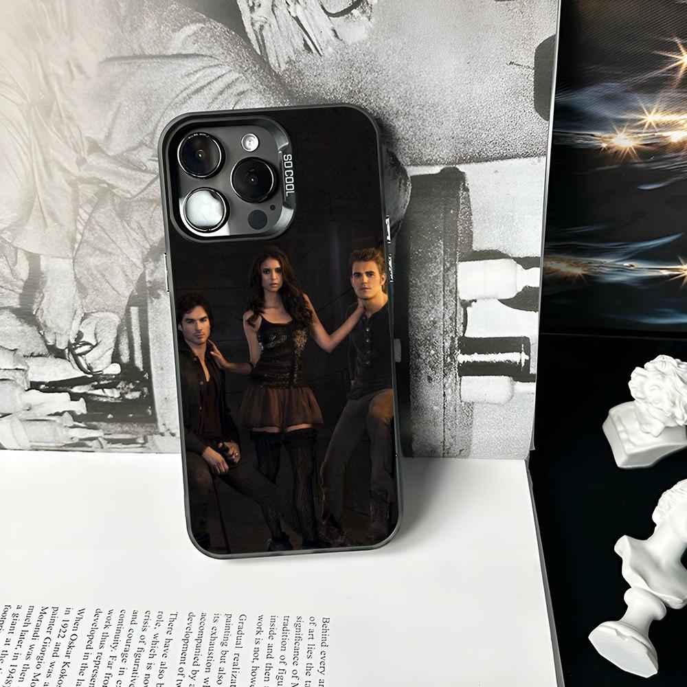 Custodia per Telefono The Vampire Diaries Colore Argento Opaco Per IPhone 16 17 15 14 13 12 11 Pro Max Plus XS X Antiurto Cover Rigida