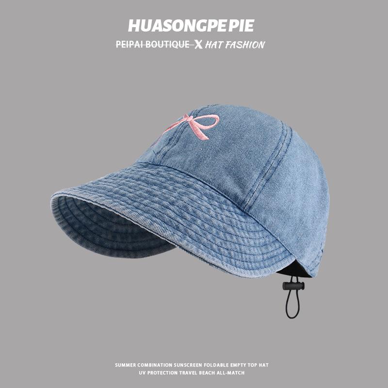 Bucket hat female star travel with the same summer visor to show her face and wear a fashionable cap