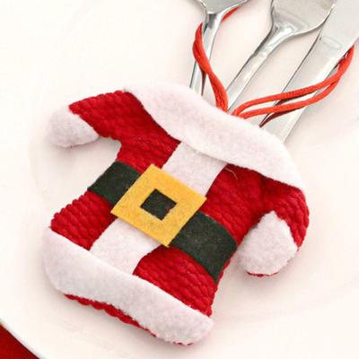 Yeni Noel Dekorasyonu Noel Baba Çatal Bıçak Takımı Çantası Kılıfı Yemek Masası Noel Dekoru
