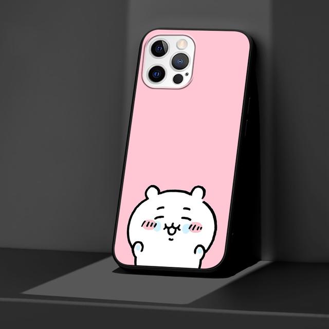 Case For Apple Iphone 11 13 12 Mini 14 Pro Max Xr 7 8 +Se 2020 Xs 6 6s Plus 5 5s Black Silicone Phone Cover Chiikawa Cartoon