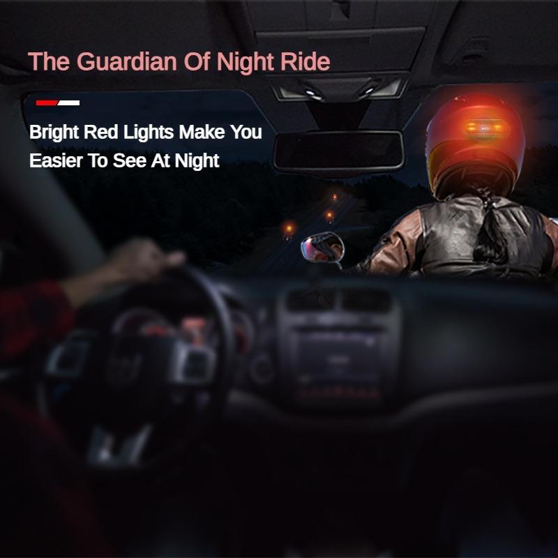 Motorradhelm Licht Wiederaufladbar Wasserdicht LED Sicherheits Signal Warnung Rücklicht Fahrrad Nachtlauf Blinkendes Rücklicht